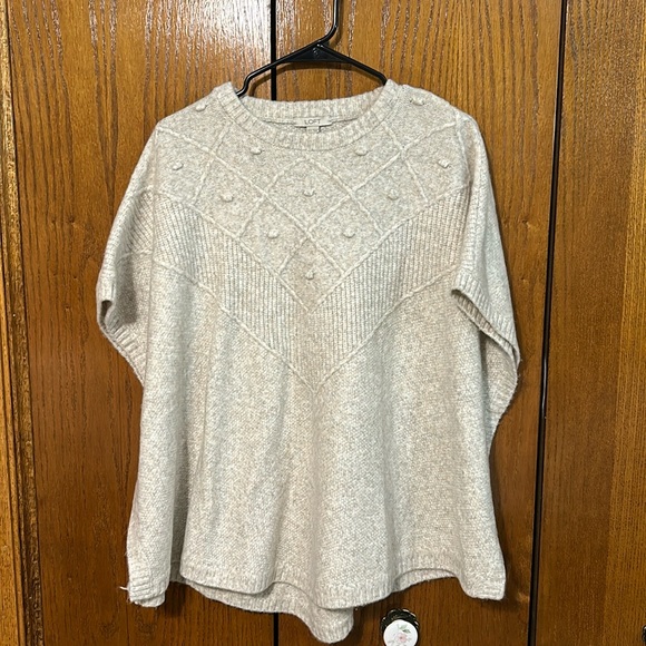 Loft XS S kimono wrap poncho wall oatmeal color sweater - Picture 2 of 6
